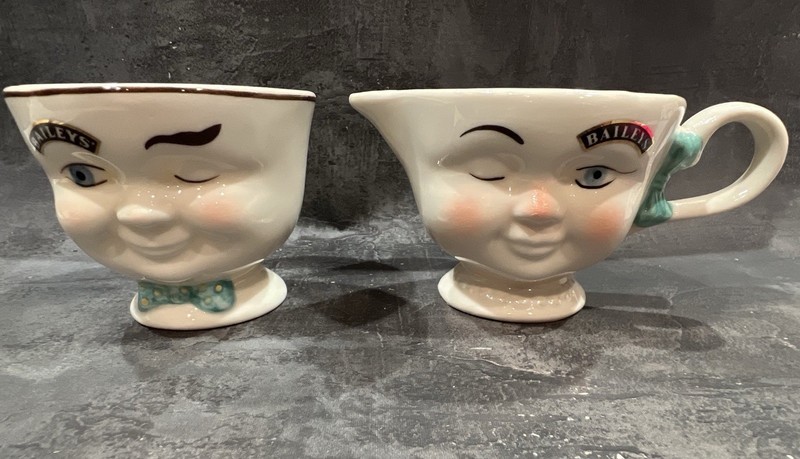 Bailey’s Irish Cream HIS HERS Winking Eye cream and sugar Vintage Set