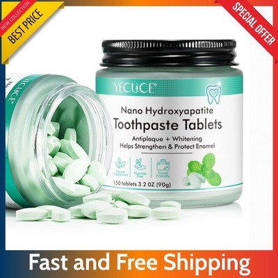 Whitening Toothpaste Tablets 150 Count - Nano Hydroxyapatite Fluoride Free Tabs.