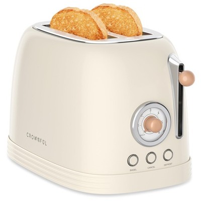 2-Slice Toaster, Extra Wide Slots Toaster, Retro Stainless Steel with Bagel, ...