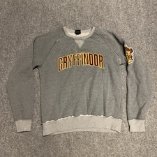 Harry Potter Gryffindor Sweatshirt Mens Large Gray Fleece Crew Neck Pullover