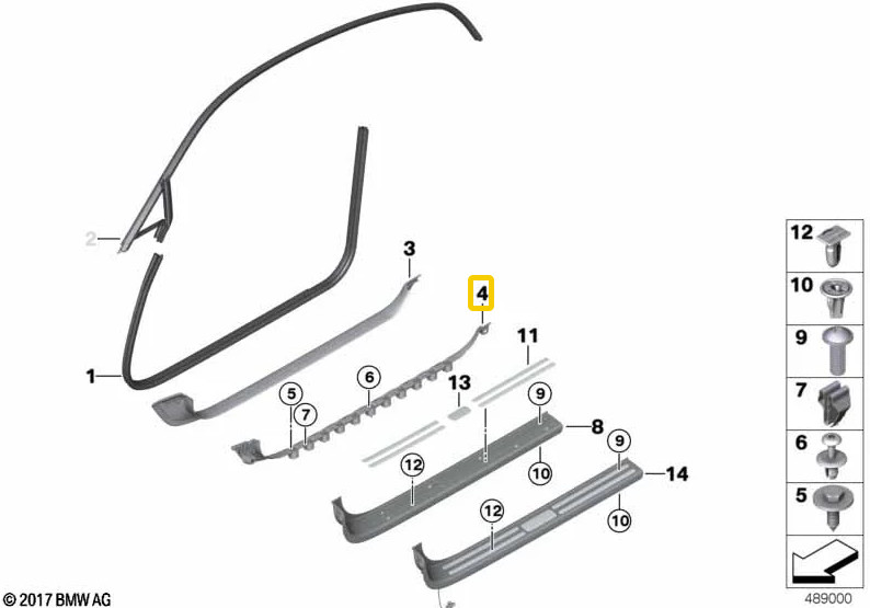 2017-2023 Rolls Royce Dawn RR6 Left Side Sill Mount Bracket Support OEM 7301675