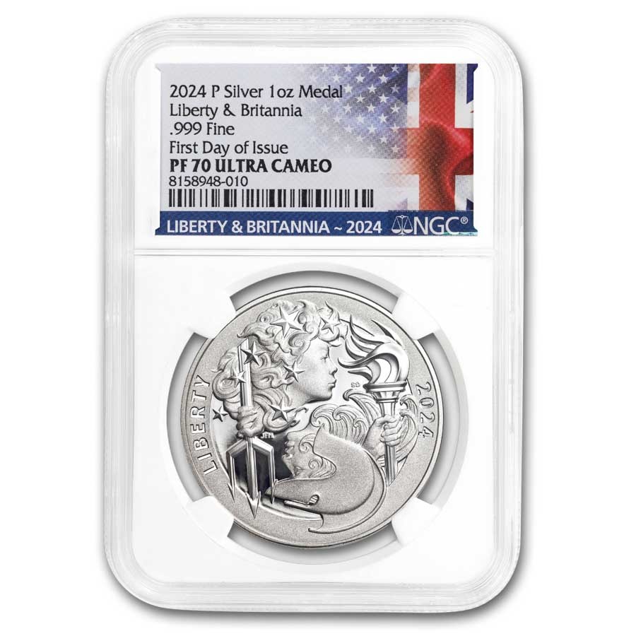希少！！2024年 ブリタニア&リバティ　PF70　イギリス・アメリカ２枚セット 2024 US Mint 1 oz Silver Liberty & Britannia PF-70 NGC (FDI) | eBay