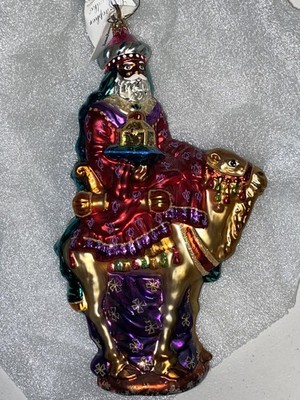 Vtg Christopher Radko Neiman Marcus King Balthazar Glass Christmas Ornament Rare