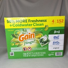 Gain Flings Laundry Detergent Pacs, Orginal, 152 ct.