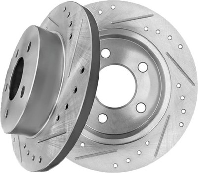 PM Auto Rear Drilled Slotted Brake Disc Rotors 266.95mm Compatible With 1994-200