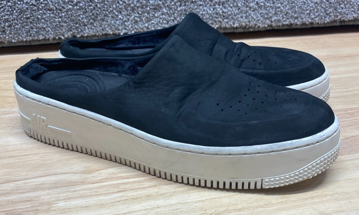 SAOLA Nike Air Force 1 Lover XX Premium Nero Donna Taglia 10 Mule Sneakers Suola Off White