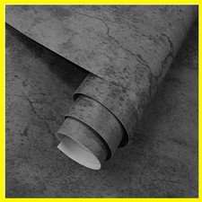16" 118" Thick Blue Grey Peel and Stick Concrete Wallpaper 3d Faux Gray Concr...