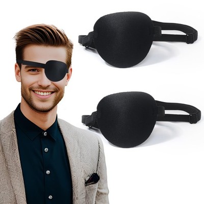 enttgo Eye Patch,2Pcs Patches for Adults,Adjustable Lazy Piratel A-black