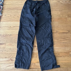 MARMOT PRECIP RAIN PANTS KIDS 10/12 L BLACK ZIP ANKLE SNAP BUTTON WATERPROOF