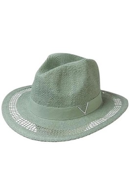Vince Camuto Women's Open Weave Panama Hat Pale Green