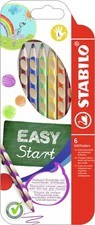 Ergonomischer Buntstift f&uuml;r Linksh&auml;nder - STABILO EASYcolors - 6er Pack - mit 6