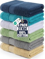 Paquete de 6 toallas de baño Utopia Towels, (27 x 54 pulgadas) 100 % algodón hilado en anillo,...