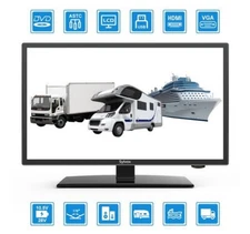 Sylvox 110 AC & 12Volt 24 Inch RV TV 1080P Built-in DVD Player Speaker FM Radio