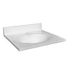 Design House 554600 White 25" Cultured Marble Vanity Top With Backsplash