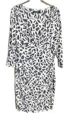 Lauren Ralph Womans Midi Dress Sz 14 Abstract Floral Wedding Office Career