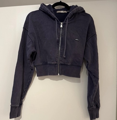 KITH Women’s Faded Purple Cropped Full Zip Hoodie XS