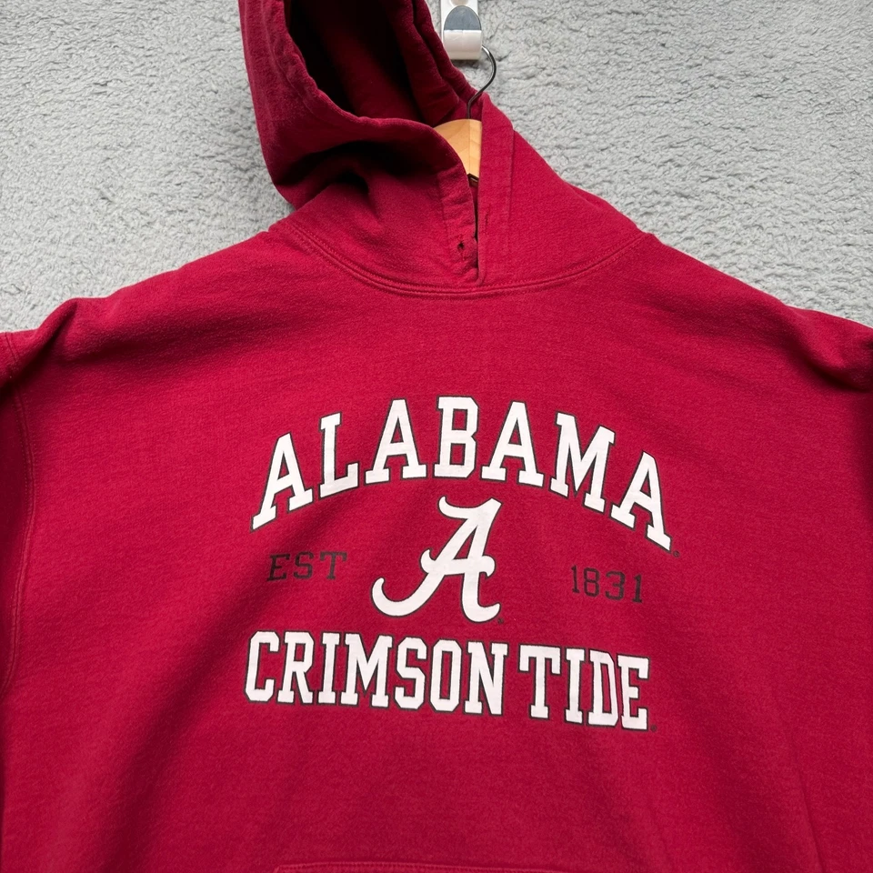 Alabama Crimson Tide Hoodie Mens Large Red Pullover Sweatshirt NCAA College - Image 3 of 4