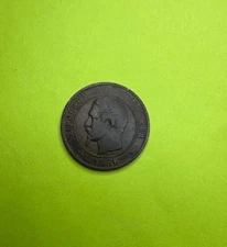 1856-W France Napoleon III Dix (10) Centimes Bronze 10G 30.2mm KM#771.7