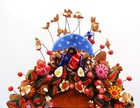 Mexican Tree of Life Sculpture 3 Sided Biblical Nativity Noah's Ark Folk Art 16" — photo 2