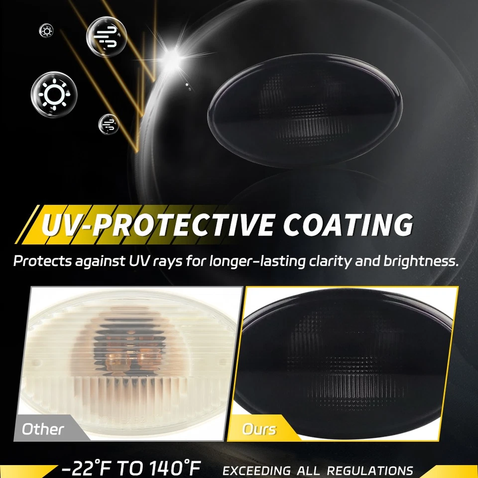 2 luces de señalización laterales para capó guardabarros delantero lente ahumada para Freightliner M2 106 112 Foto 2 de 4