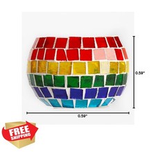 130pcs Glass Mosaic Tiles 1.5x1.5cm Light Blue Crafts Decor Pack