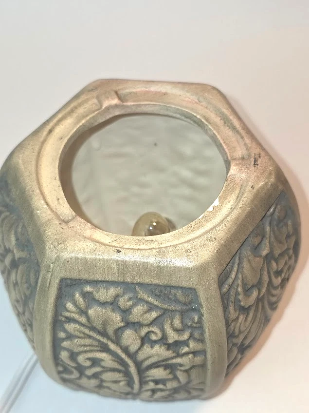 Calentador de cera perfumada Scentsationals tallado laurel cerámica aroma cera calentador-gris Foto 3 de 4