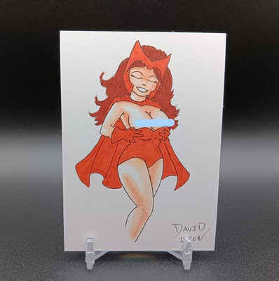 #ad Original SCARLET WITCH Pinup Artist Sketch Card 1 1 David Icon PSC Marvel $19.99