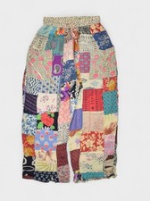 Vintage Harem Pants Womens Small Patchwork Baggy Festival Cropped Boho Vivi