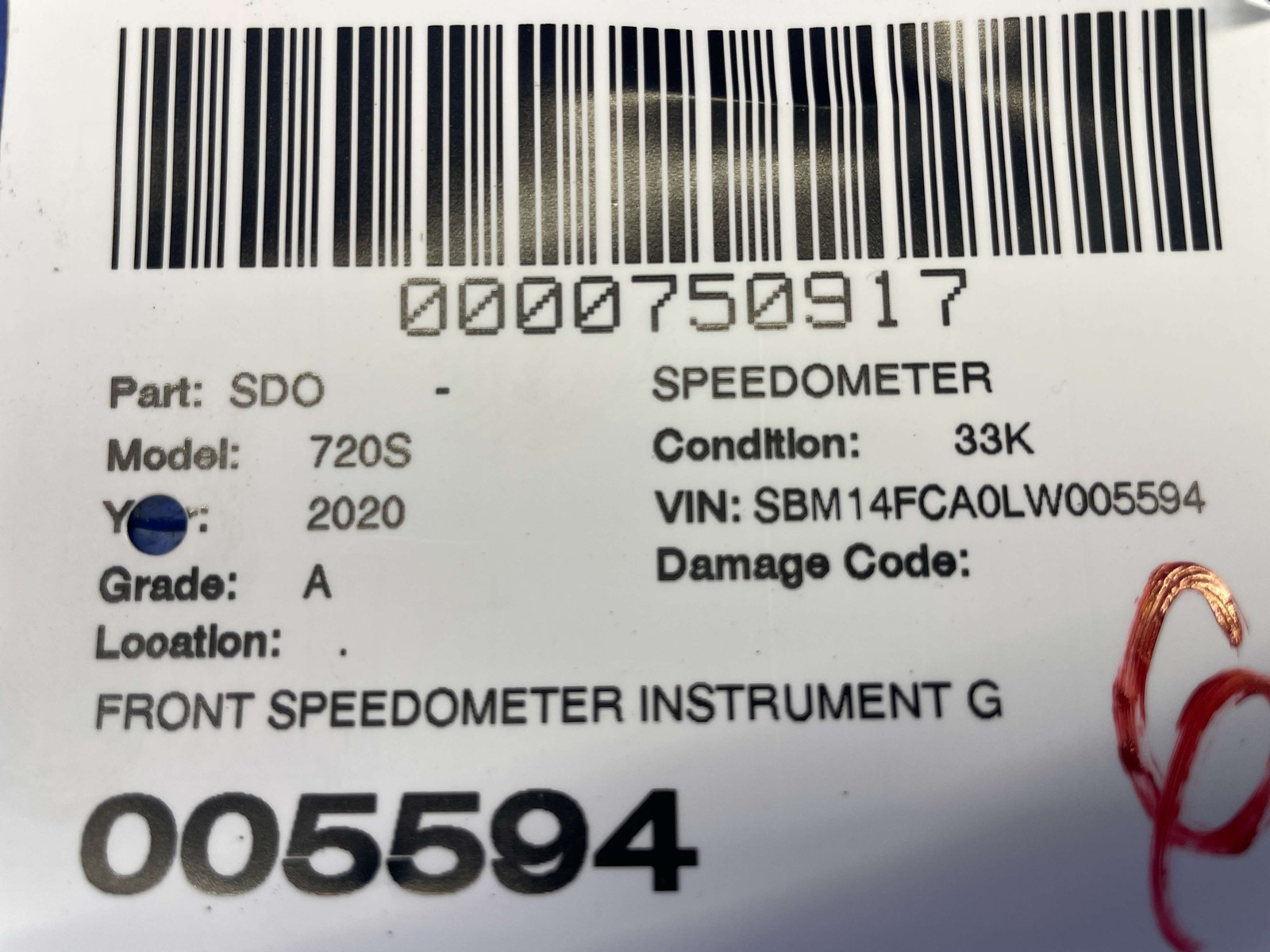 2018-2023 MCLAREN 720S OEM FRONT SPEEDOMETER INSTRUMENT GAUGE CLUSTER SCREEN