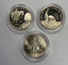 USA, 3 x 1/2 Dollar, 1986, 1995 & 2015, Liberty, original