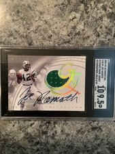 Joe Namath 03 UD Ultimate Collection Gold Game Jersey Auto Jets HOF 6/10