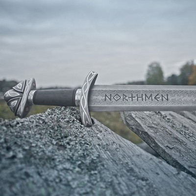 Handmade Northman Viking Damascus Steel Sword W/Scabbard Long Roman Sword