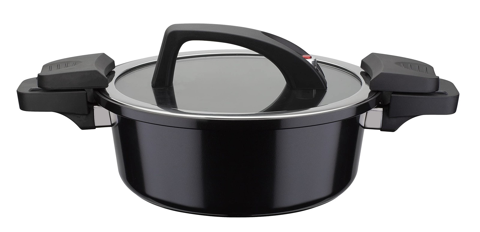 Casserole de prestige Gourmet Nero 24 cm avec couvercle en verre