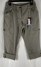 Nike Golf Women's Sport Cargo Capri Pants Tan Grey Check Dri-FIT NWT Sz 6