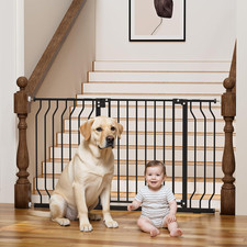 Adjustable Baby Gate for Stairs Doorways - Auto Close Pet Safety Gate