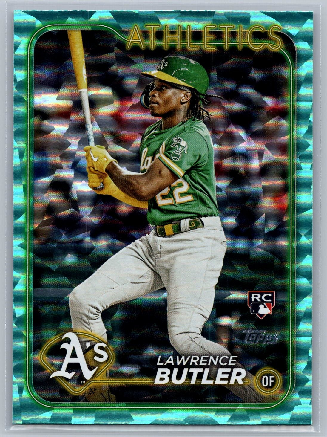 Lawrence Butler 2024 Topps Rookie Aqua Crackle Foil /399 #676