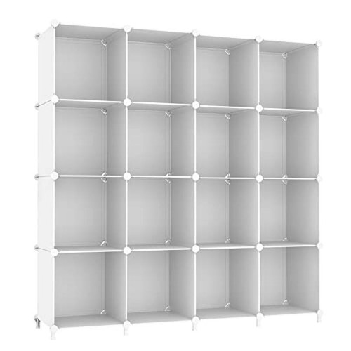 16 Cube Portable Closet Organizer DIY Storage Shelves Expandable Stackable White - Picture 2 of 5