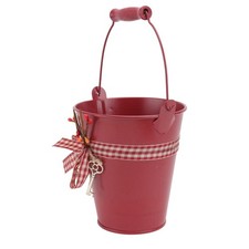 Unique Iron Bucket Outdoor Flower Buckets Bowknot Adornment Decorative