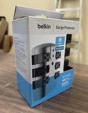 Belkin 6-Outlet Rotating Pivot-Plug Surge Protector 1080J Gray/Black