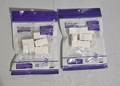 Lot of 2 VCELINK RJ45 Cat6 Keystone Coupler White 5 Pack