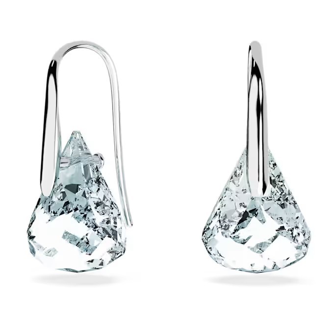 SWAROVSKI Lunar drop earrings, Blue, Rhodium plated #5717560