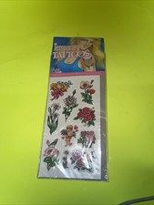 Vintage Temporary Tattoos 1992 Adorn Gift DT-200 Cupid   Flowers Heart