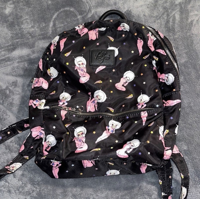 Valfré Black Backpack with Pink Space Girl Print