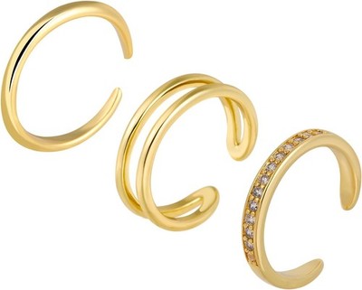 Mikovivi 3 Stück Gold Zehenringe Set für Frauen, Wasserdicht Kupfer Offen Diamant... 