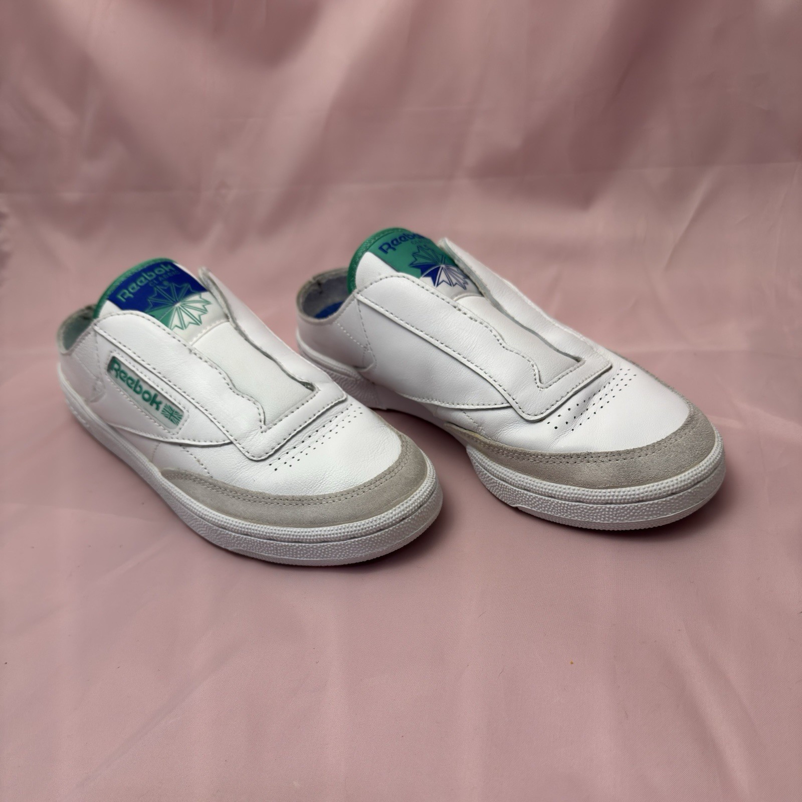 SAOLA Sneakers Reebok Classic Mules slip on donna taglia 7 5 bianco verde blu GZ