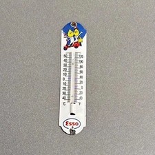 Vintage 12 Esso Scooter Porcelain Thermometer Sign Car Gas Oil Motorcycle Truck Vintage 12 Esso Scooter Porcelain Thermometer Sign Car Gas Oil Motorcycle Truck