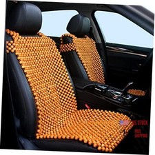 Wood Beaded Auto Car Seat Cover - Natural Wooden Bead - Cool Refreshing Back