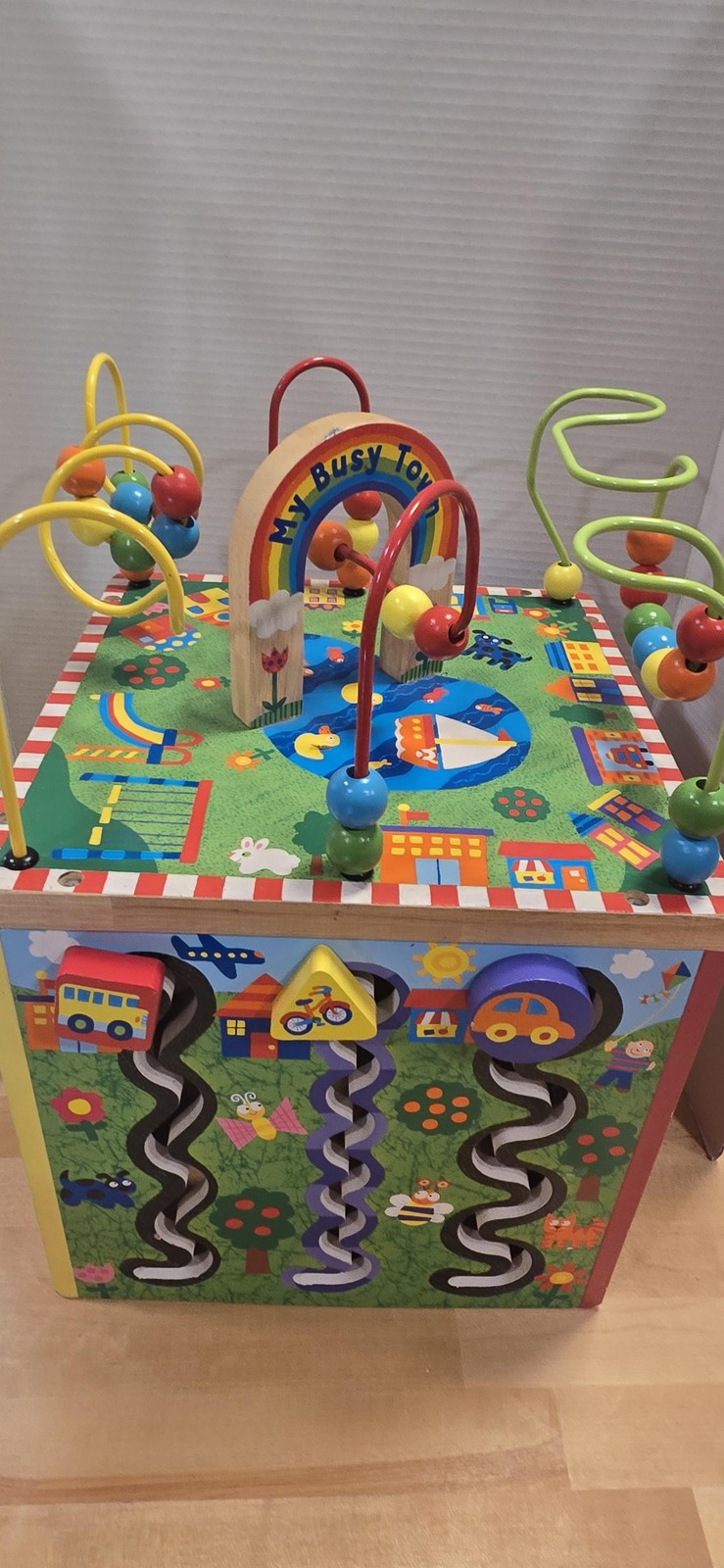My Busy Town Wooden Activity Cube Bead Maze Multi Color Toy Kids