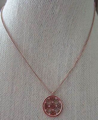 NWT Michael Kors Heritage Monogram Rose Gold Tone Necklace