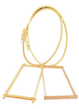 Large Oval Wood Embroidery Hoops 27"x18" Scrolls 20"x10" Needle Point Lot 4